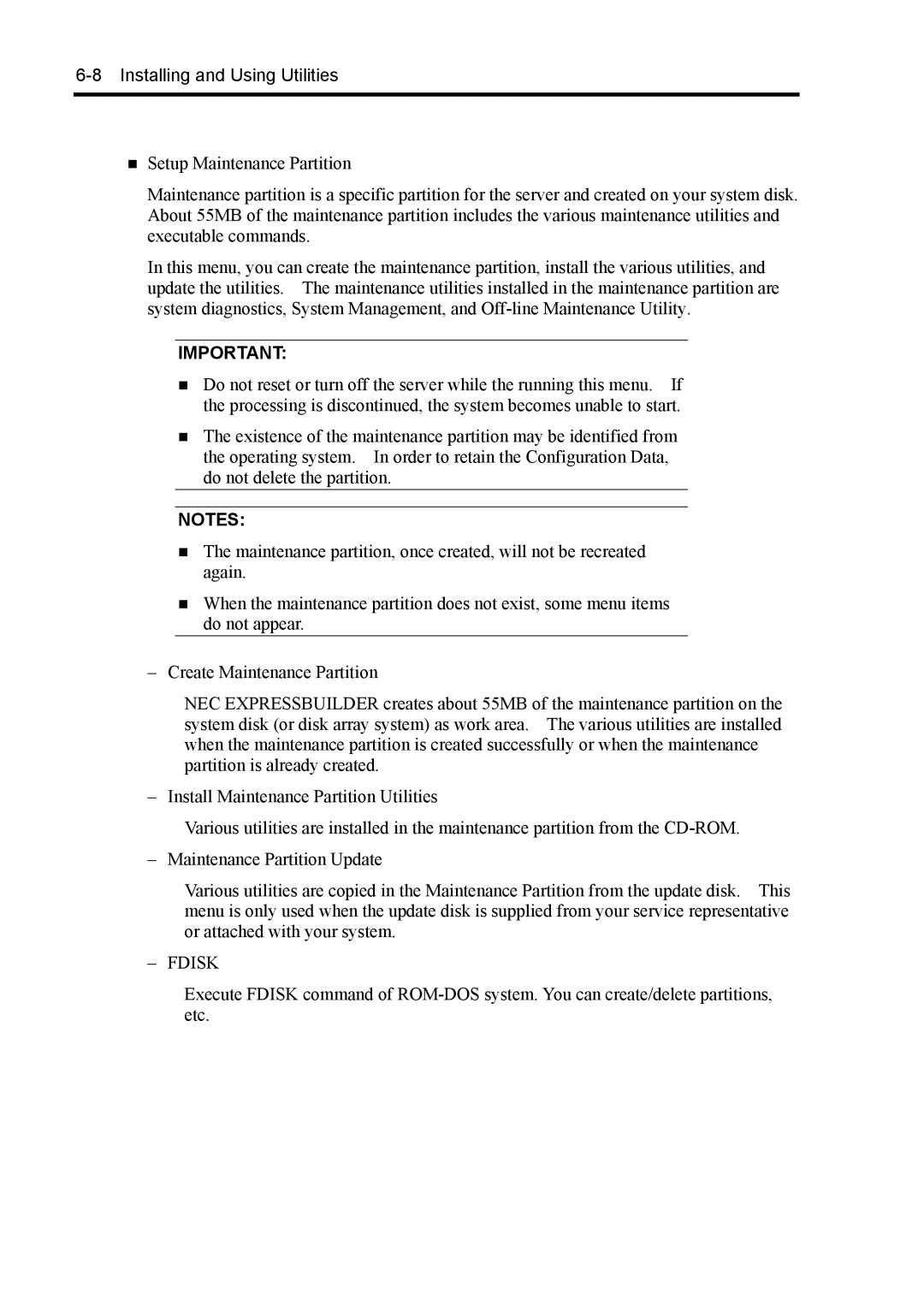 NEC 140Rc-4 manual Fdisk 