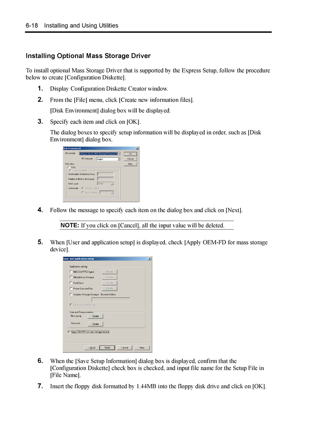 NEC 140Rc-4 manual Installing Optional Mass Storage Driver 