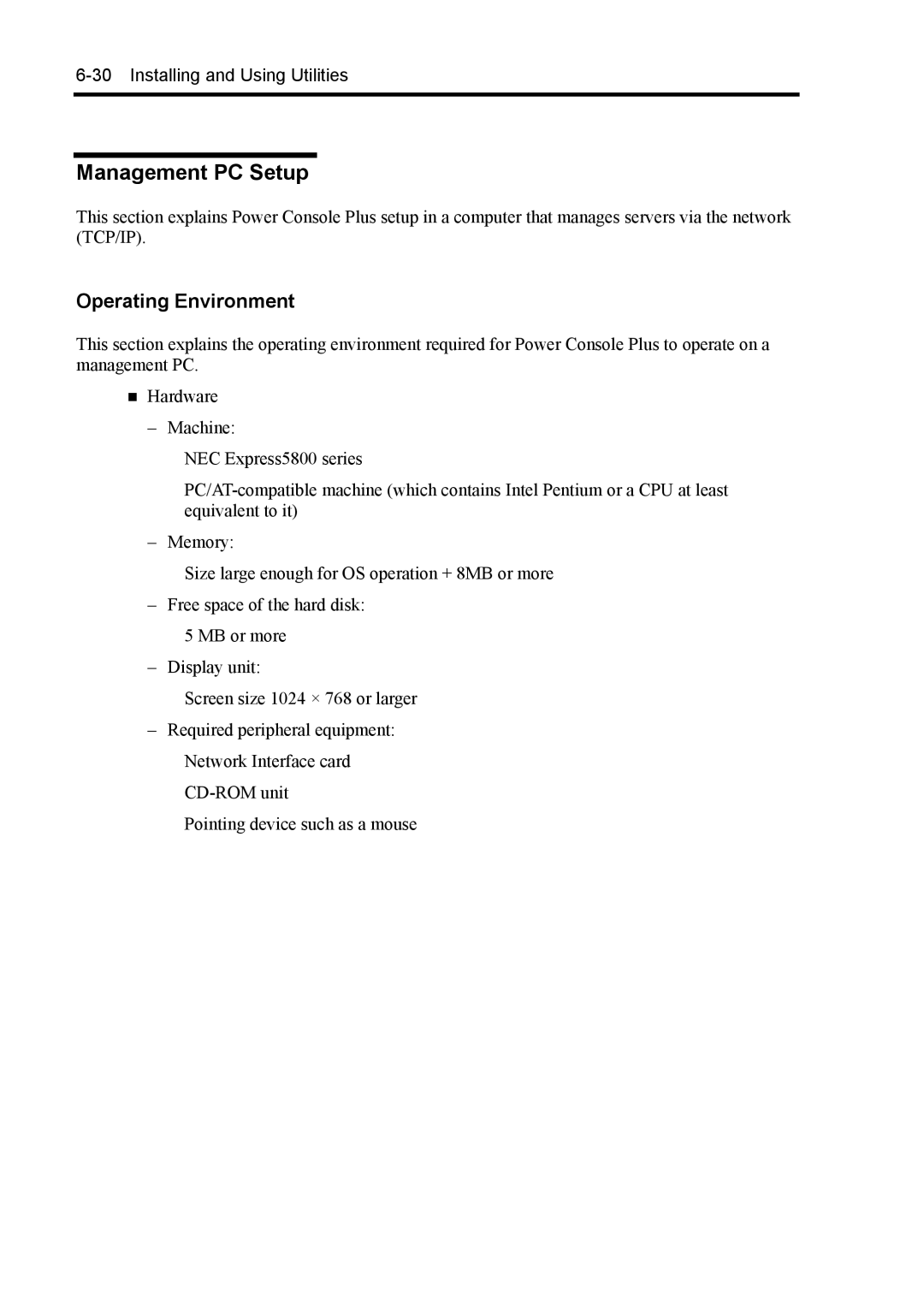 NEC 140Rc-4 manual Management PC Setup 