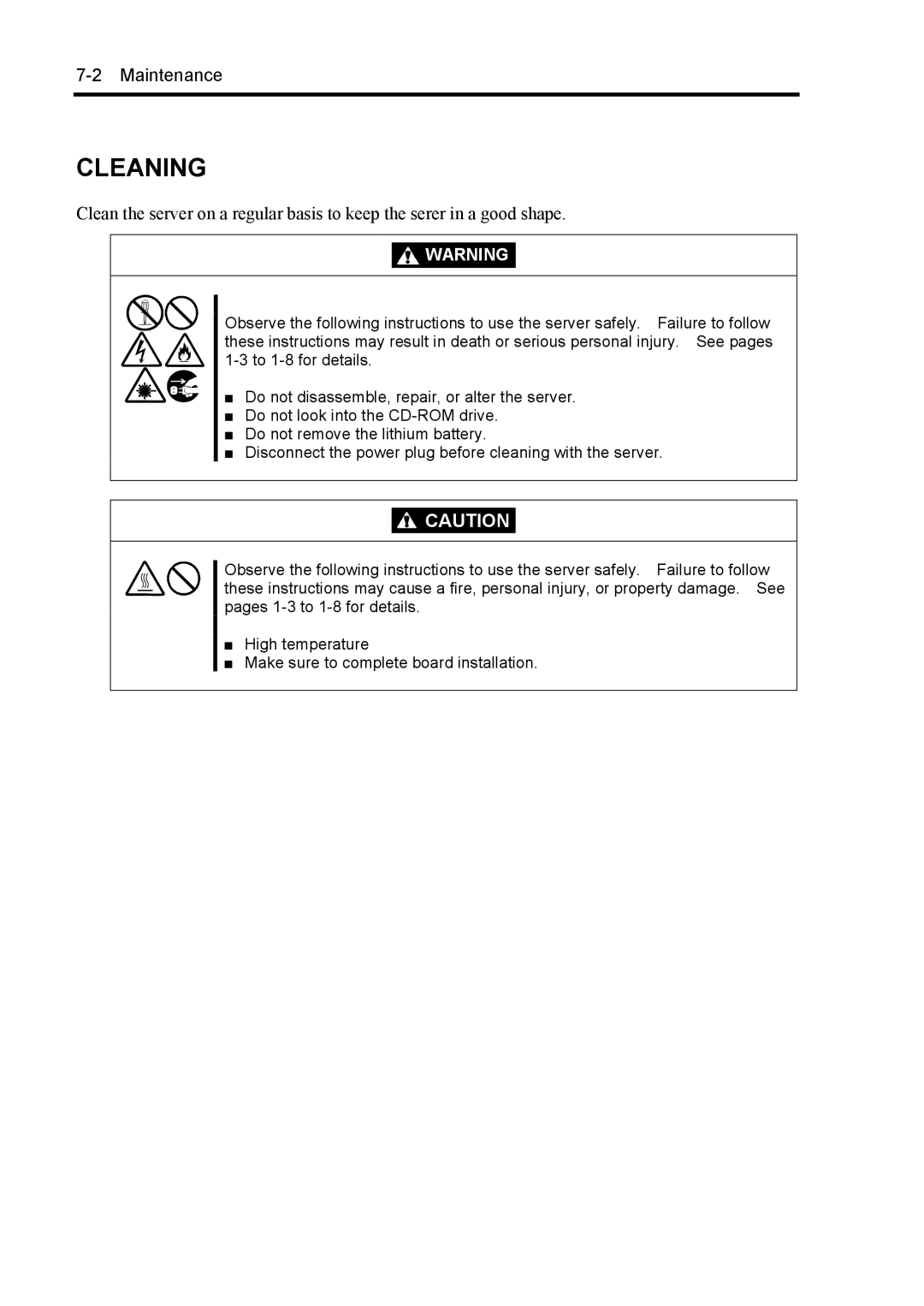 NEC 140Rc-4 manual Cleaning 