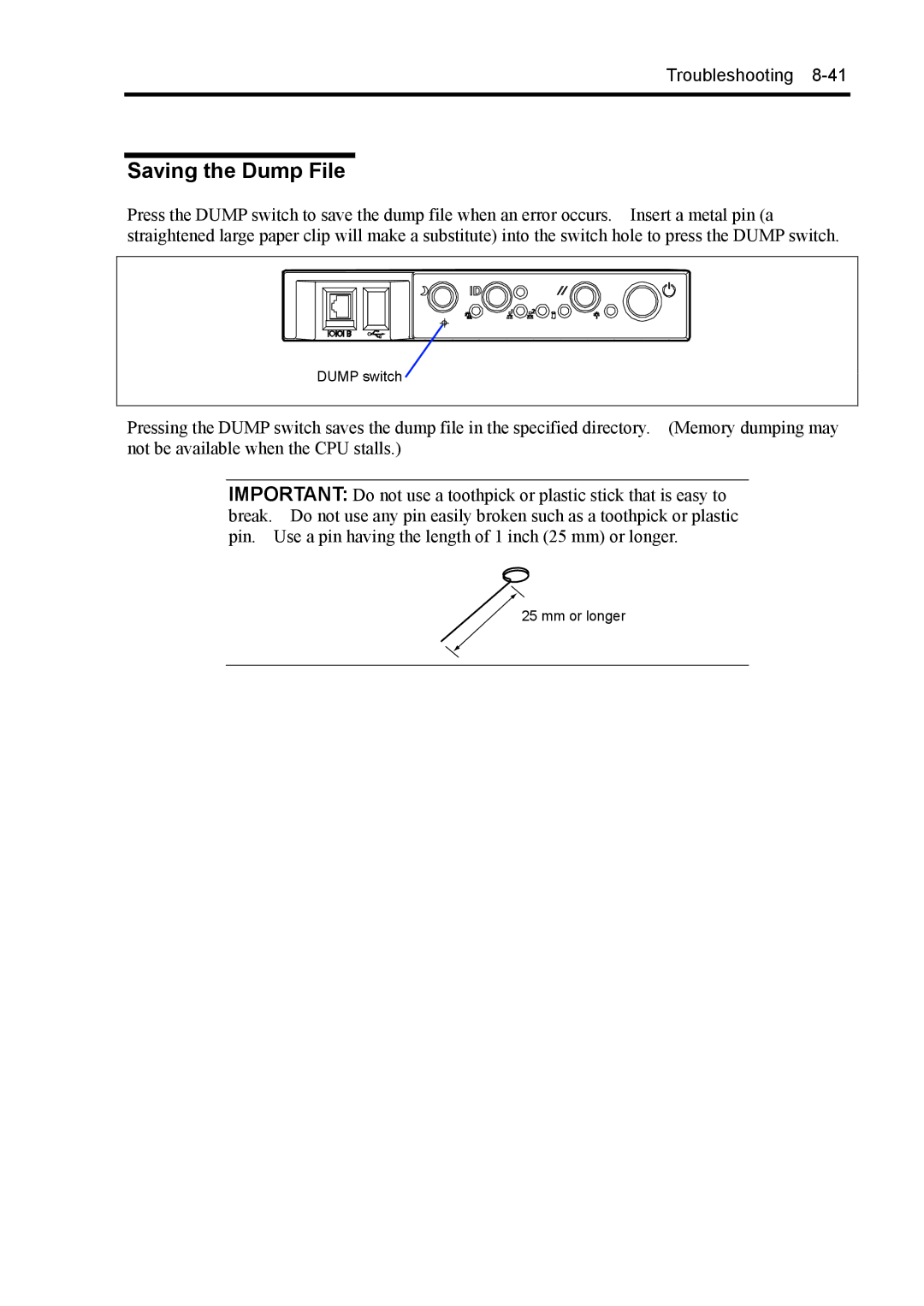 NEC 140Rc-4 manual Saving the Dump File 