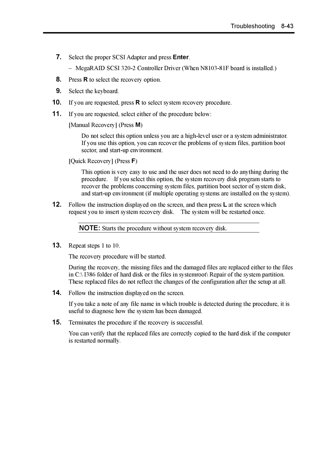 NEC 140Rc-4 manual Troubleshooting 