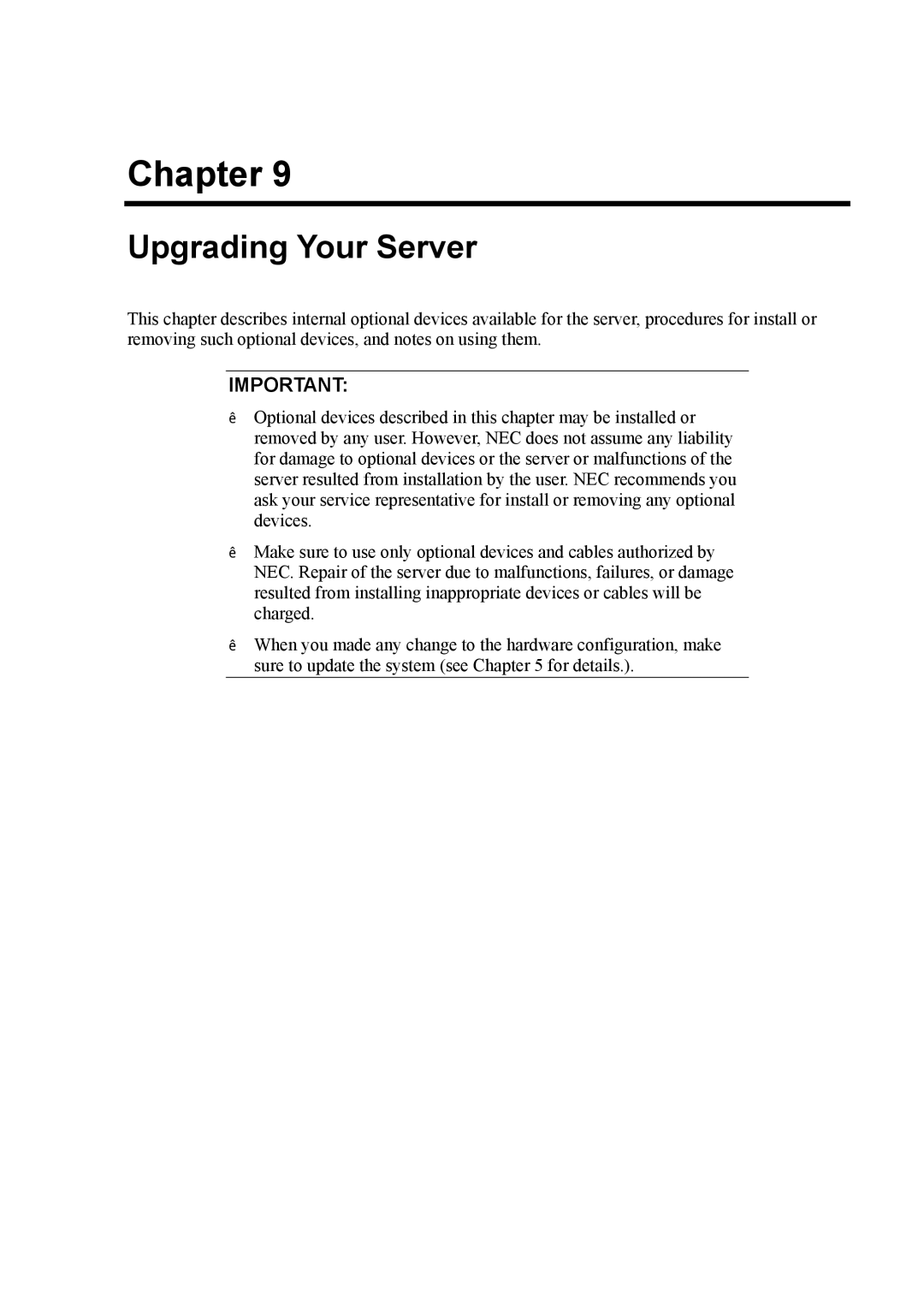 NEC 140Rc-4 manual Upgrading Your Server 