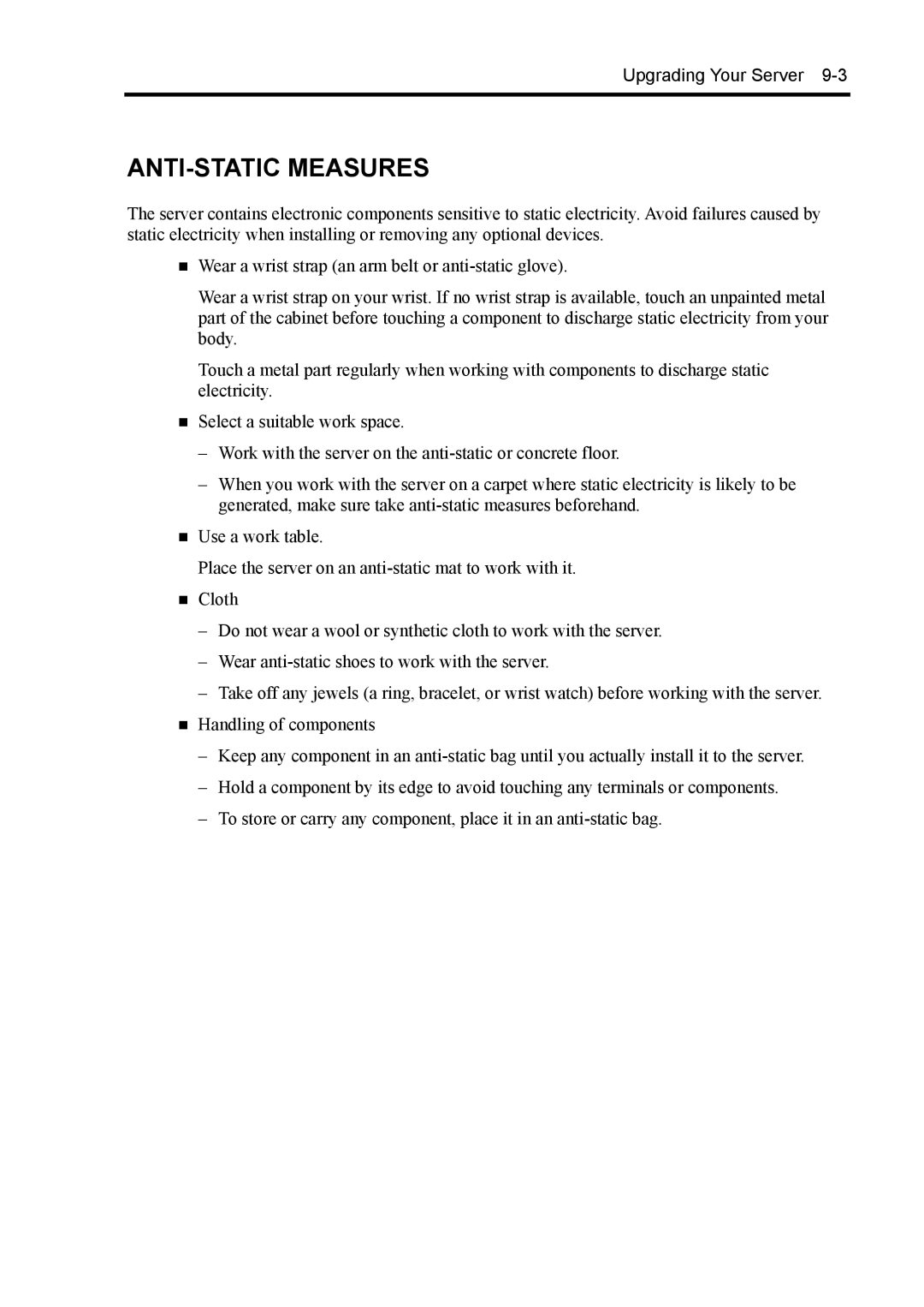 NEC 140Rc-4 manual ANTI-STATIC Measures 