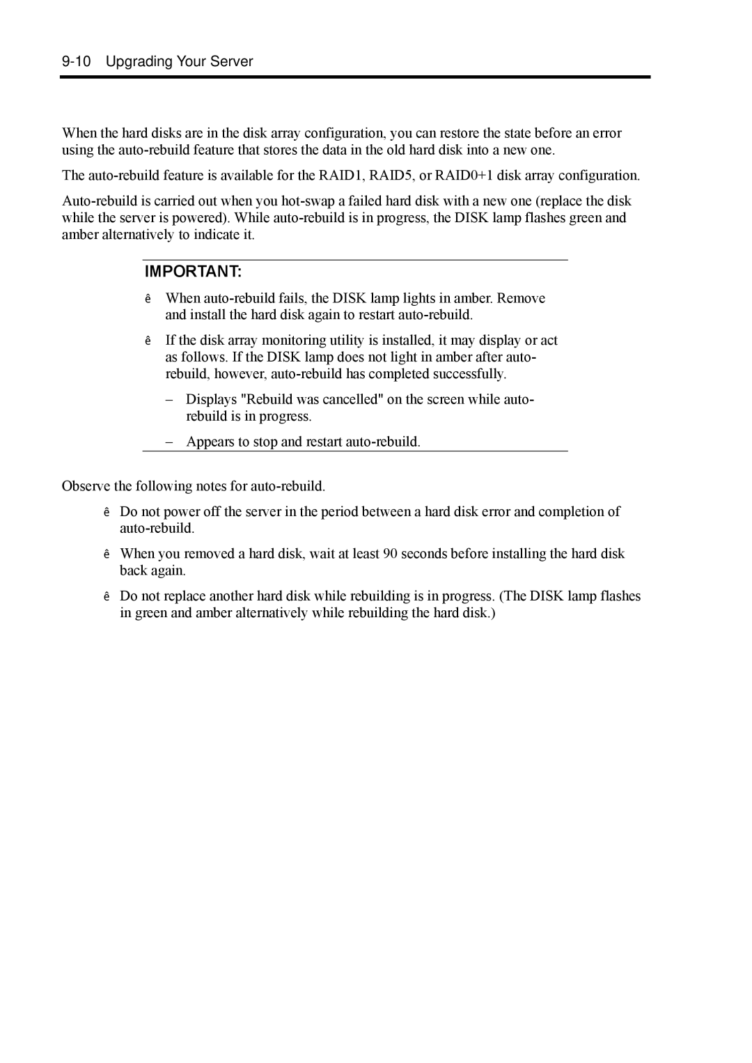 NEC 140Rc-4 manual Upgrading Your Server 