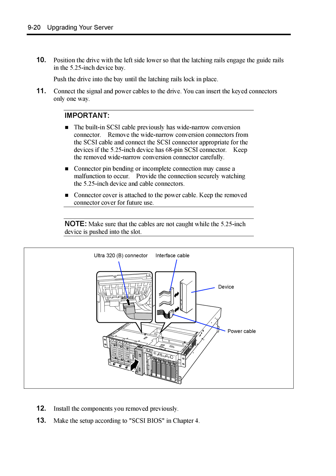 NEC 140Rc-4 manual Ultra 320 B connector Interface cable Device 