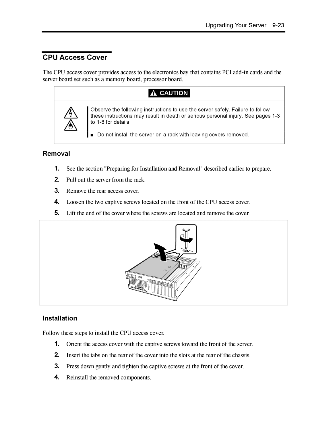 NEC 140Rc-4 manual CPU Access Cover 