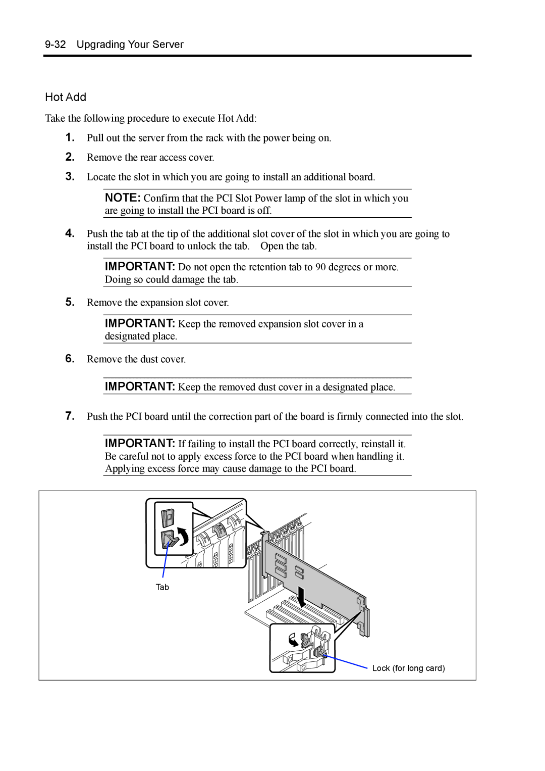 NEC 140Rc-4 manual Hot Add 