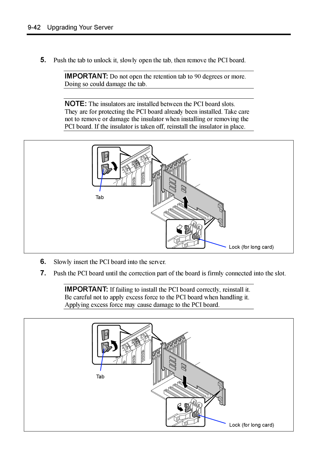 NEC 140Rc-4 manual Tab Lock for long card 