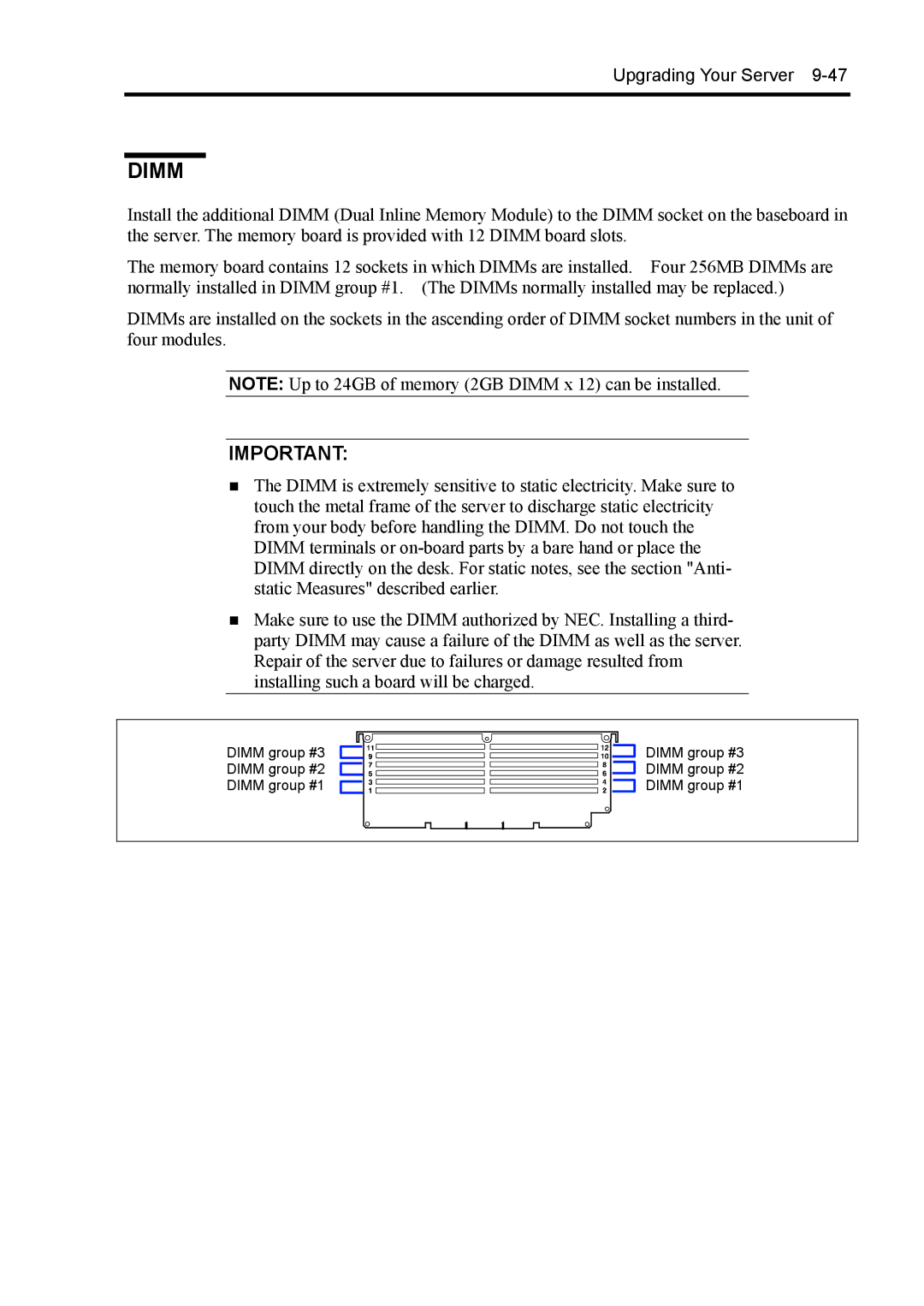 NEC 140Rc-4 manual Dimm 