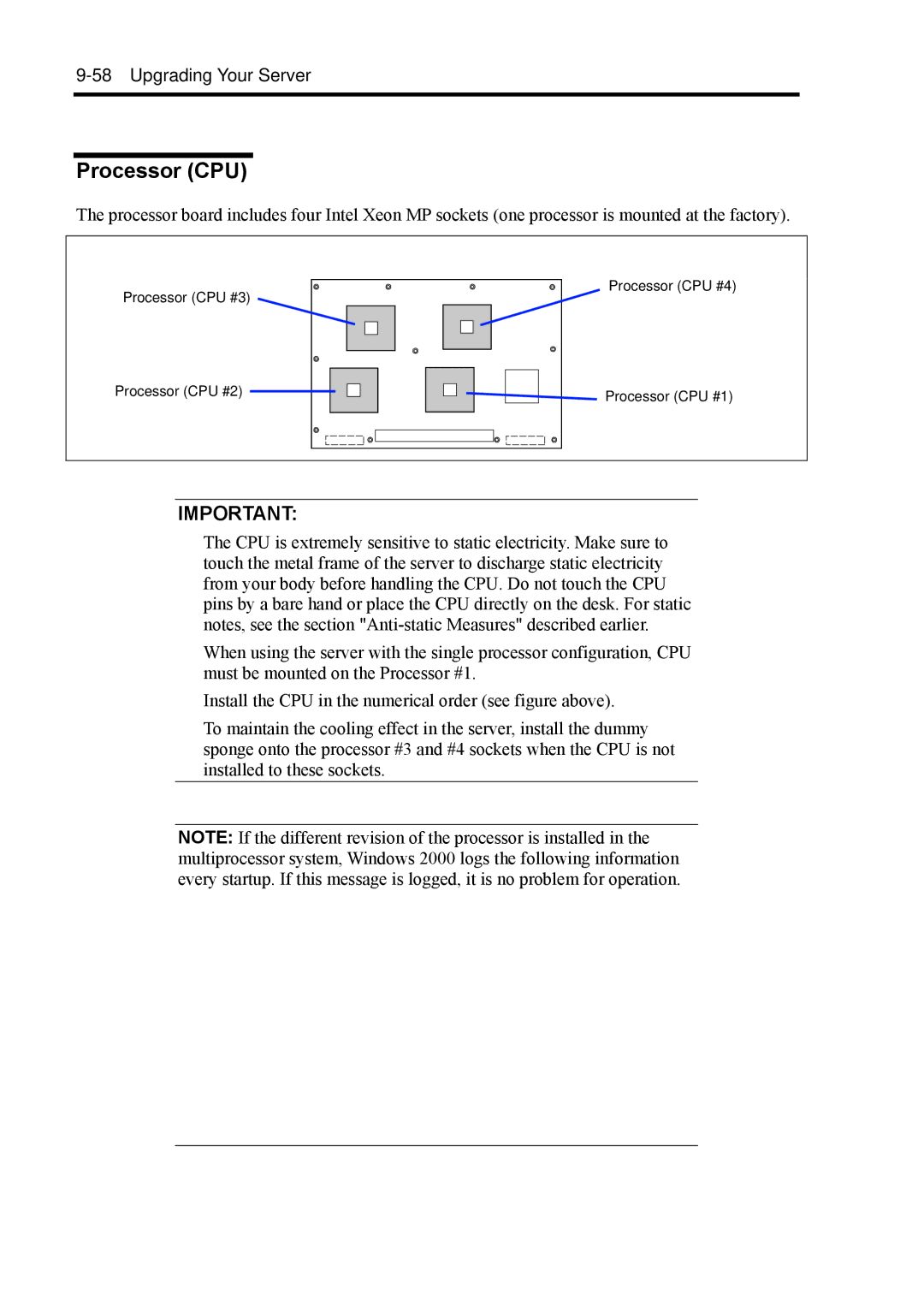 NEC 140Rc-4 manual Processor CPU 