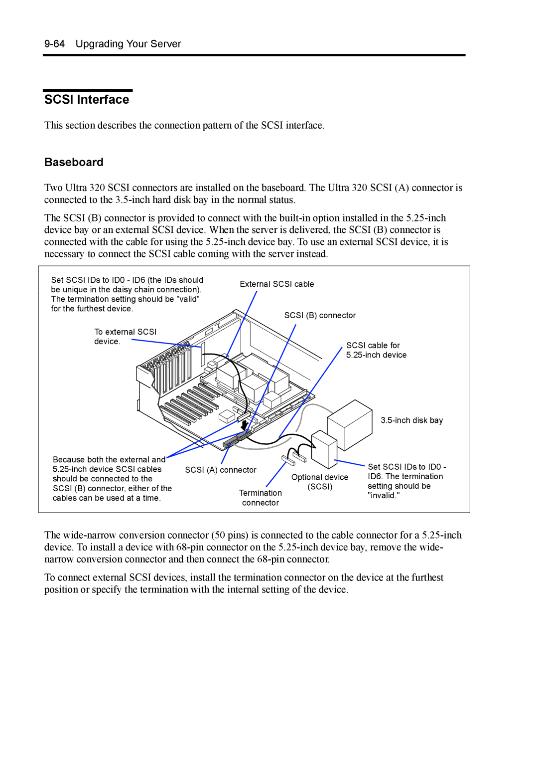 NEC 140Rc-4 manual Scsi Interface, Baseboard 