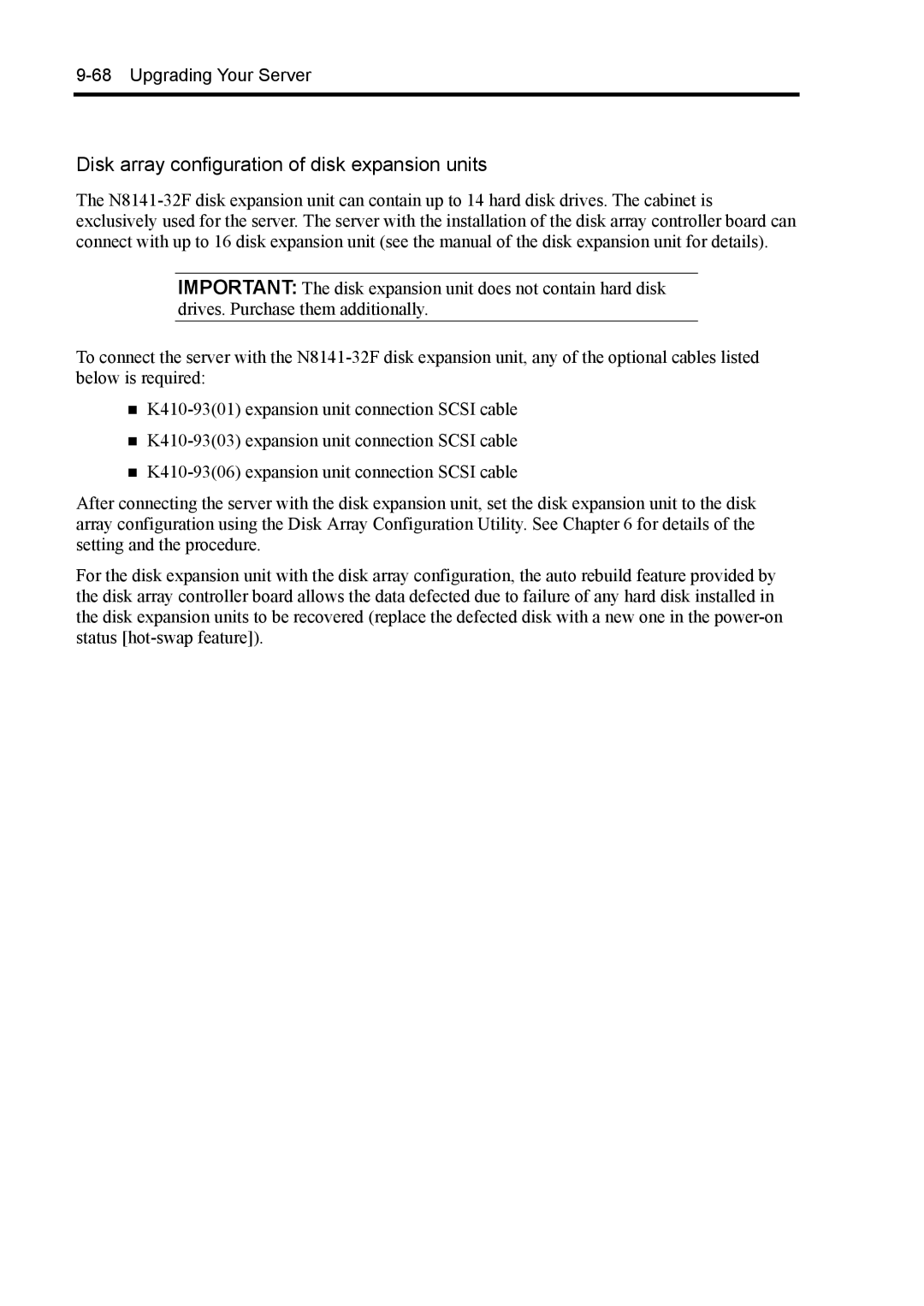 NEC 140Rc-4 manual Disk array configuration of disk expansion units 