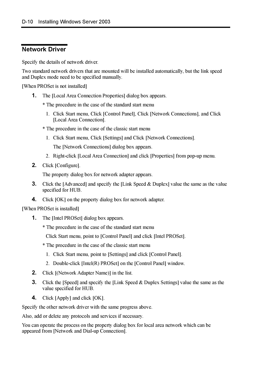 NEC 140Rc-4 manual Network Driver 