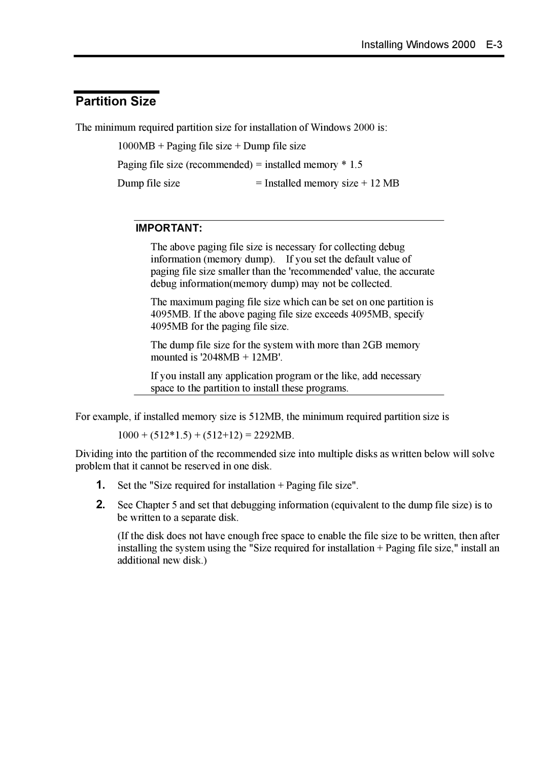 NEC 140Rc-4 manual Installing Windows 2000 E-3 