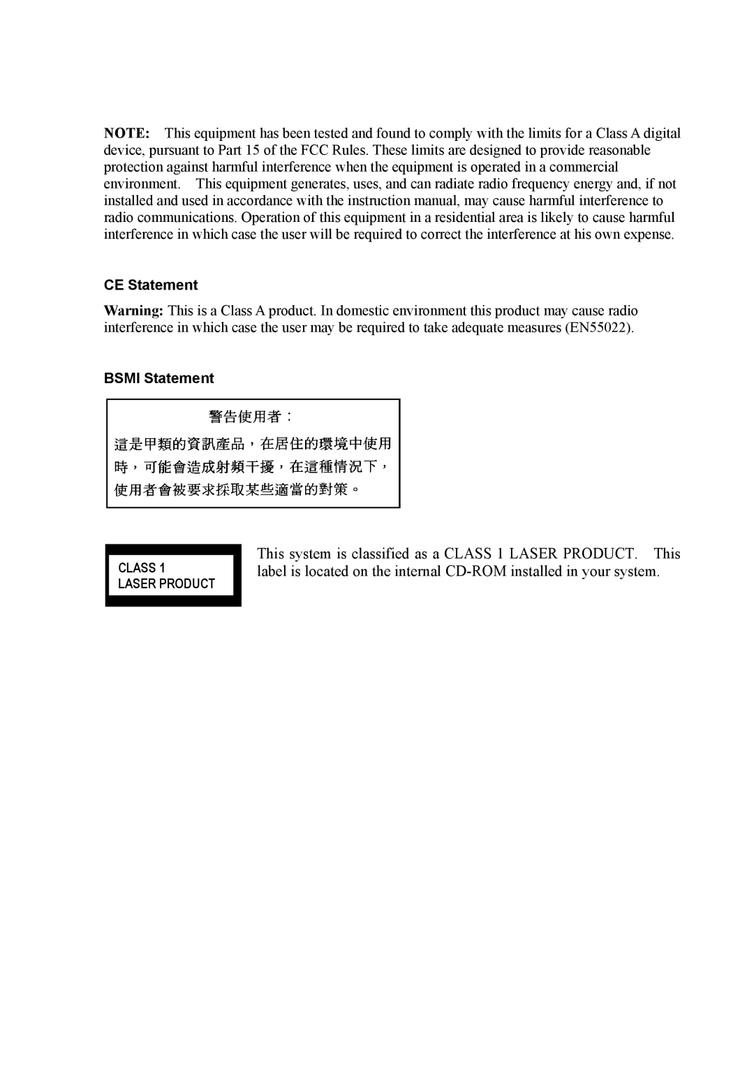 NEC 140Rc-4 manual CE Statement Bsmi Statement 