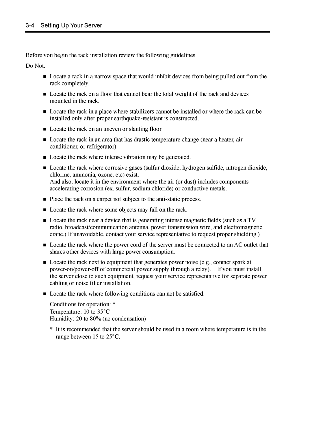 NEC 140Rc-4 manual Setting Up Your Server 