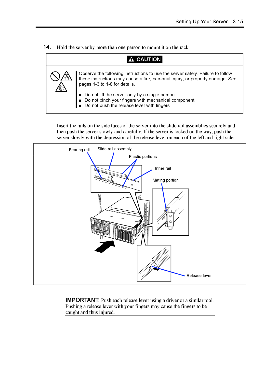 NEC 140Rc-4 manual Release lever 