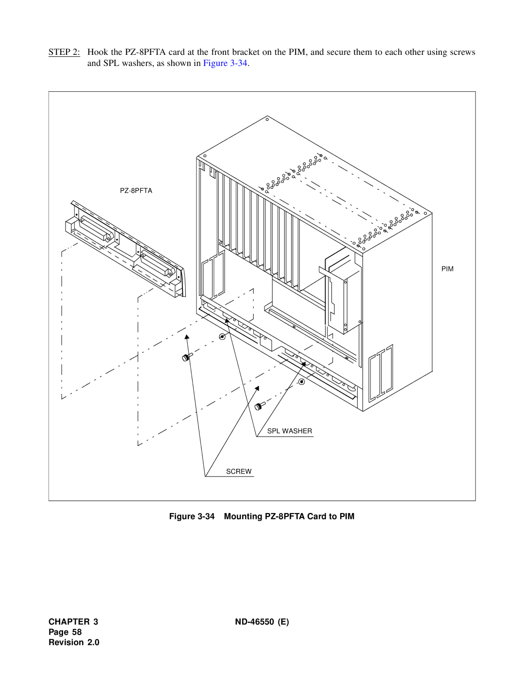 NEC 151944 system manual Mounting PZ-8PFTA Card to PIM 