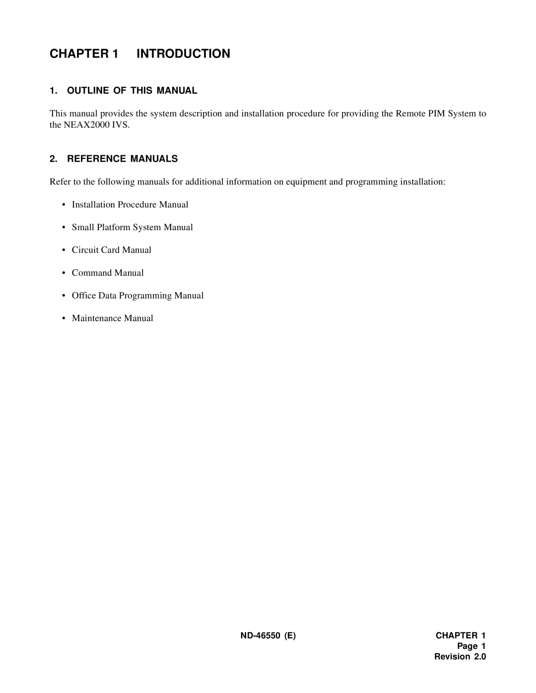 NEC 151944 system manual Outline of this Manual, Reference Manuals 