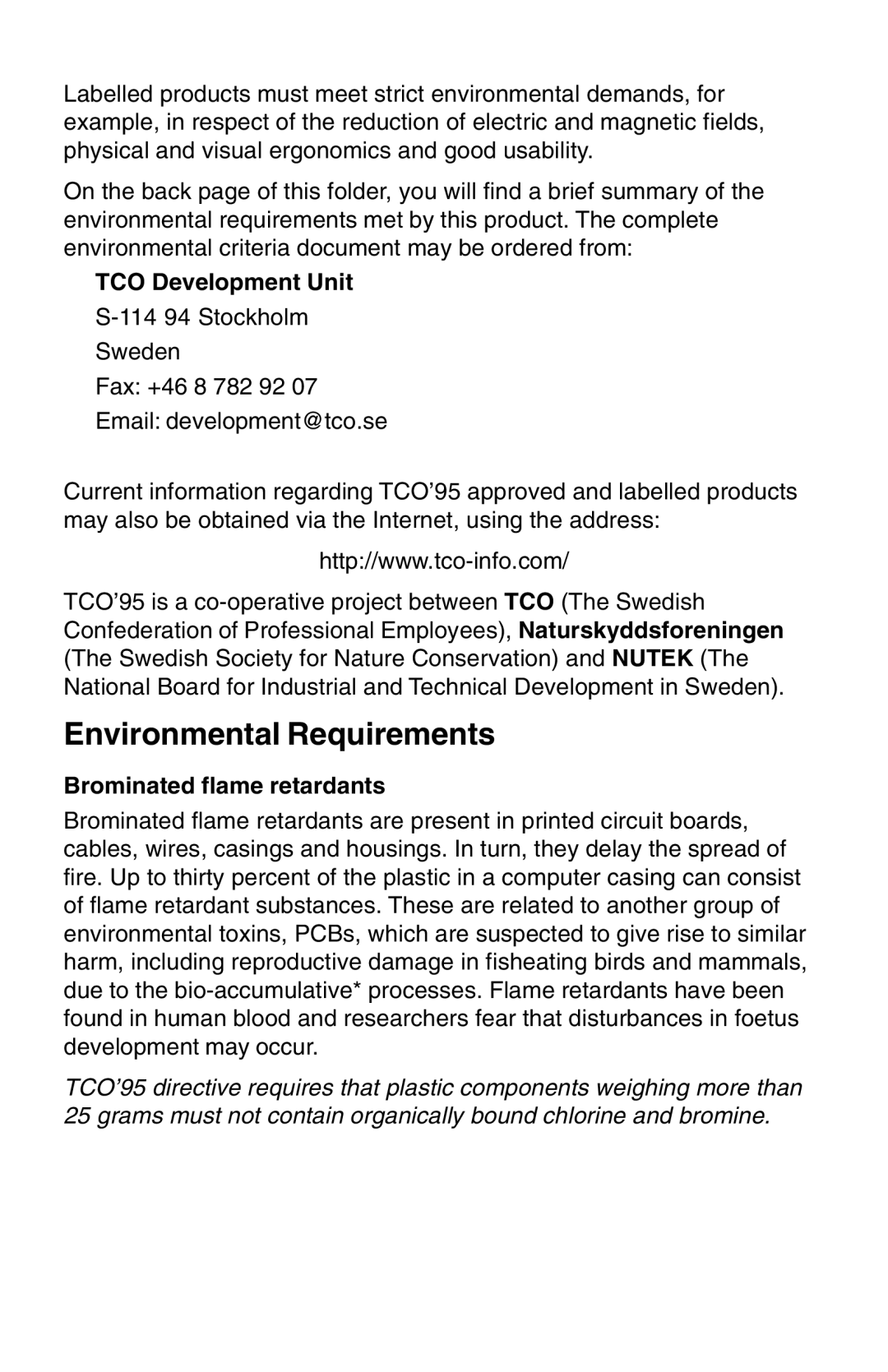 NEC 1525M manual Environmental Requirements 