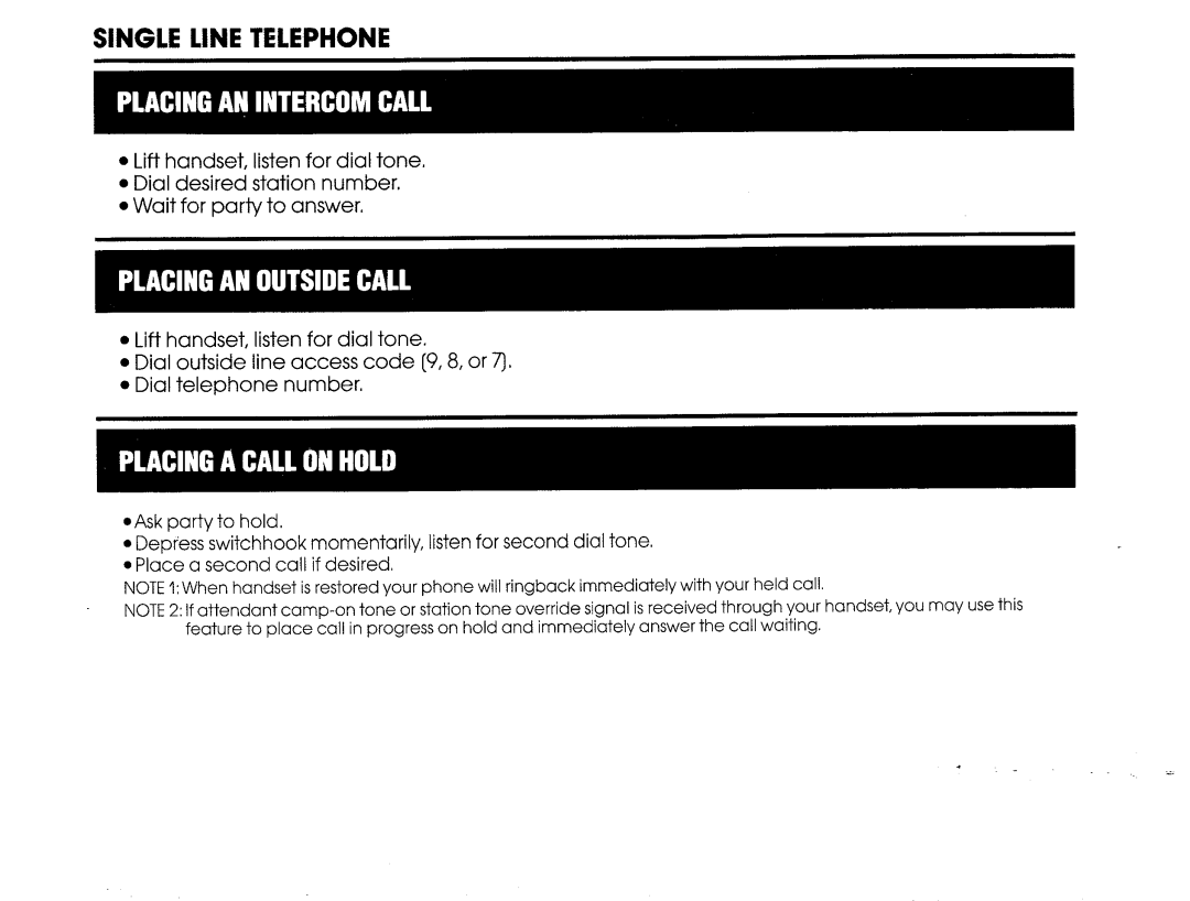 NEC 16 manual Single Line Telephone 