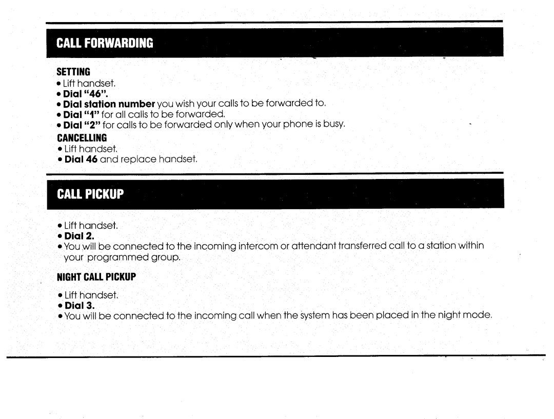 NEC 16 manual Setting, Lift handset Dial 46 and replace handset 