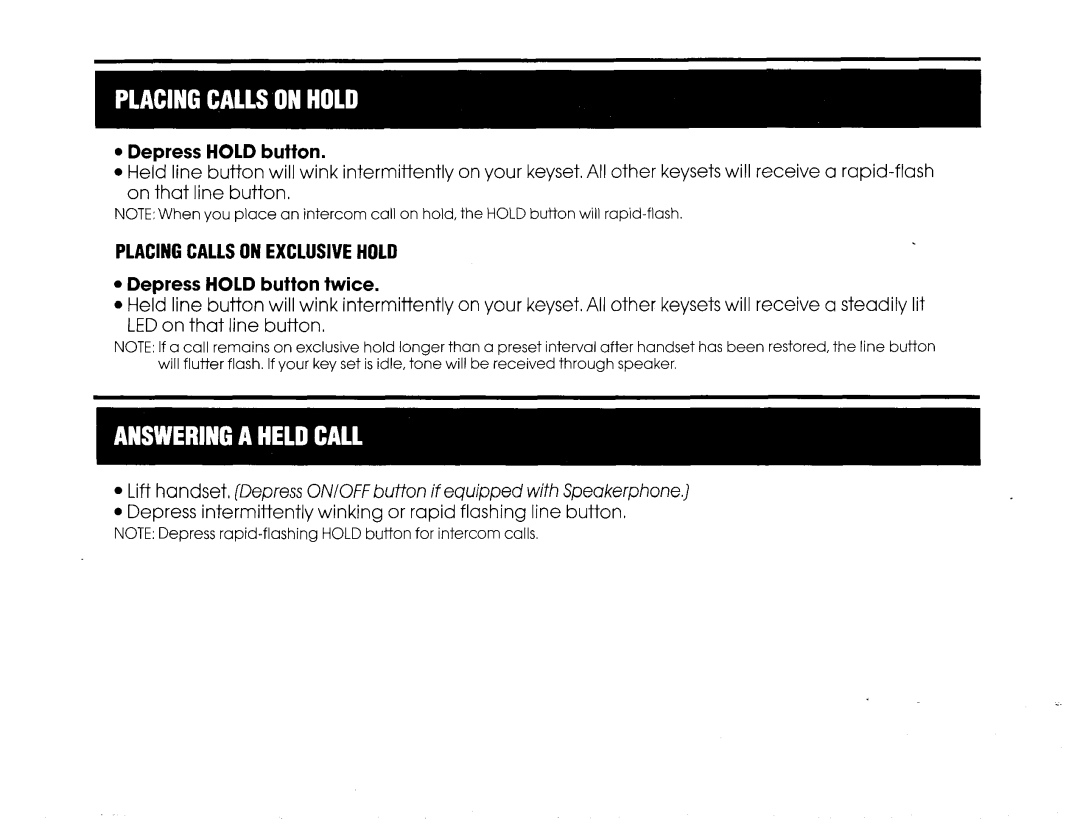 NEC 16 manual Placing Calls on Exclusive Hold 