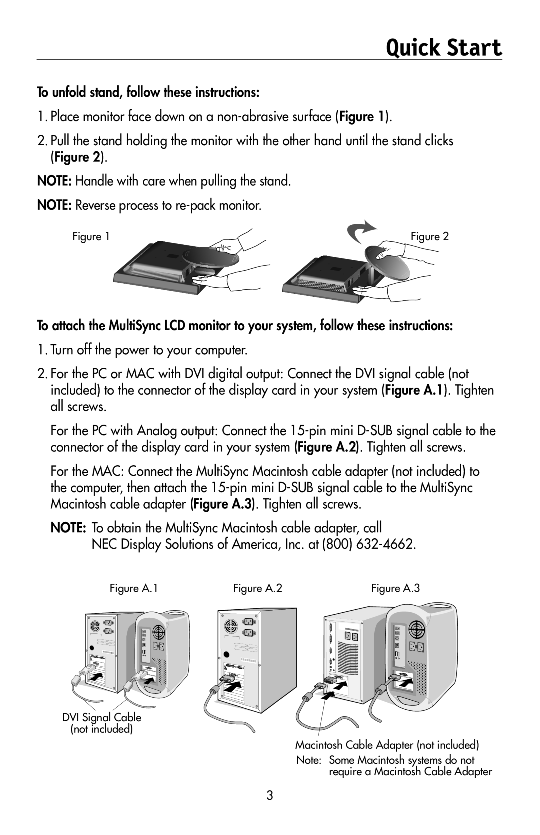 NEC 175VXM user manual Quick Start, Figure A.1 