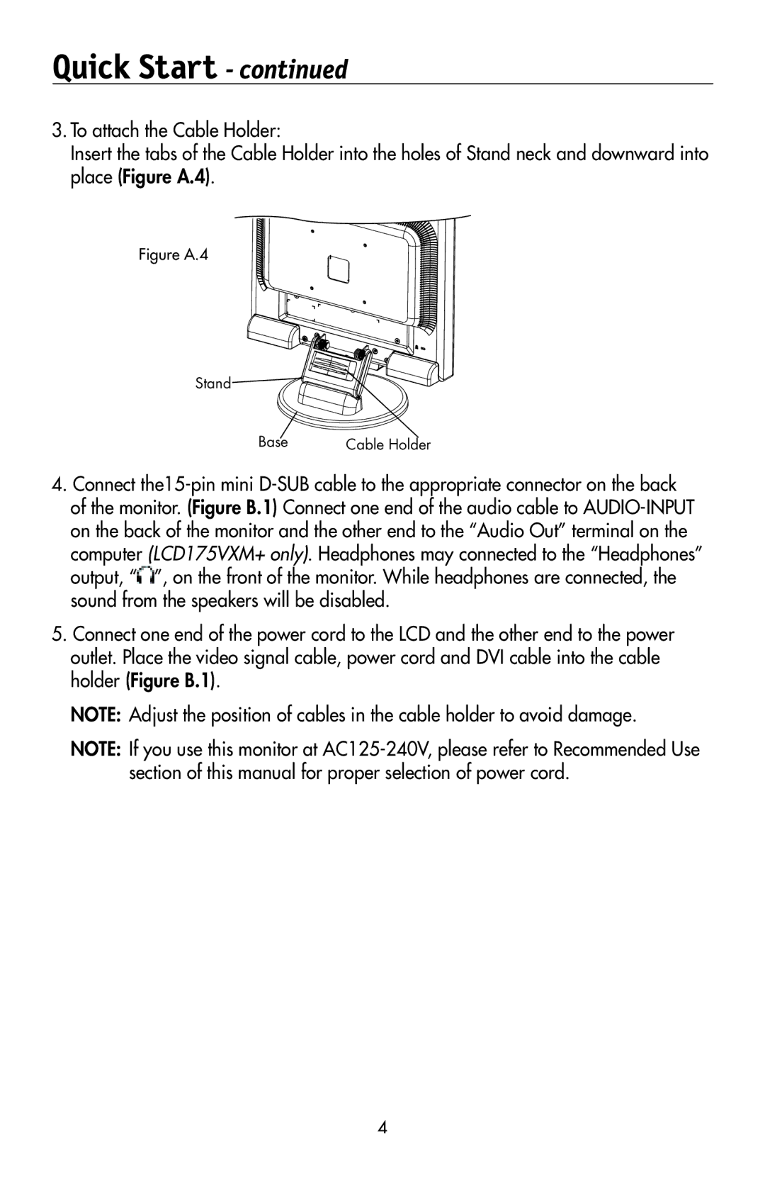 NEC 175VXM user manual Figure A.4 