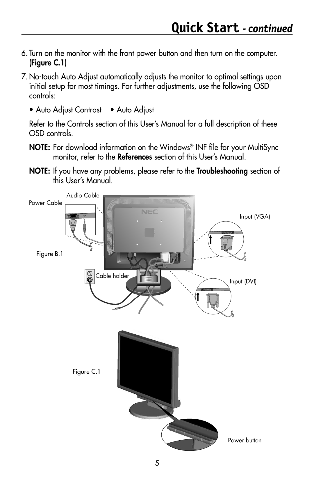 NEC 175VXM user manual Figure B.1 