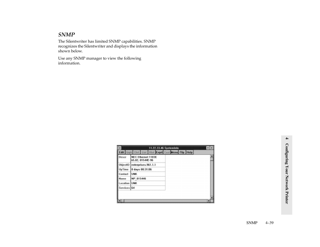 NEC 1700 Series, 1765 manual Snmp 