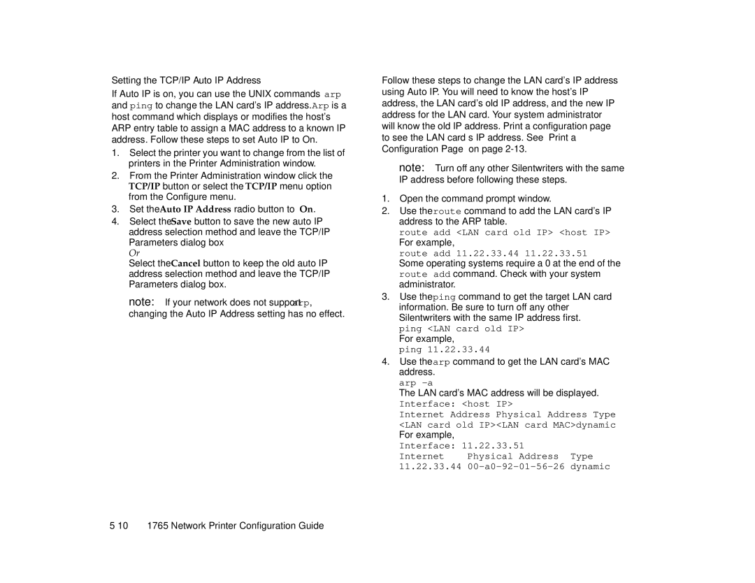 NEC 1765, 1700 Series manual Setting the TCP/IP Auto IP Address, LAN cards MAC address will be displayed 