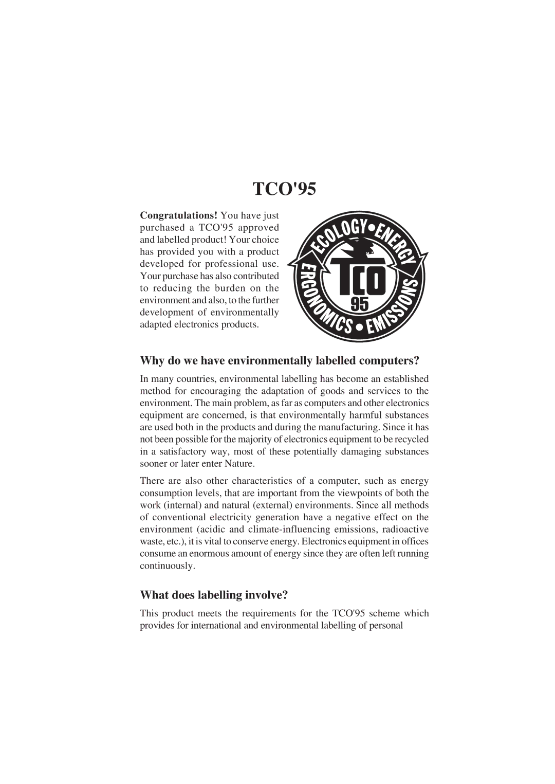 NEC 1810 user manual Why do we have environmentally labelled computers?, What does labelling involve? 