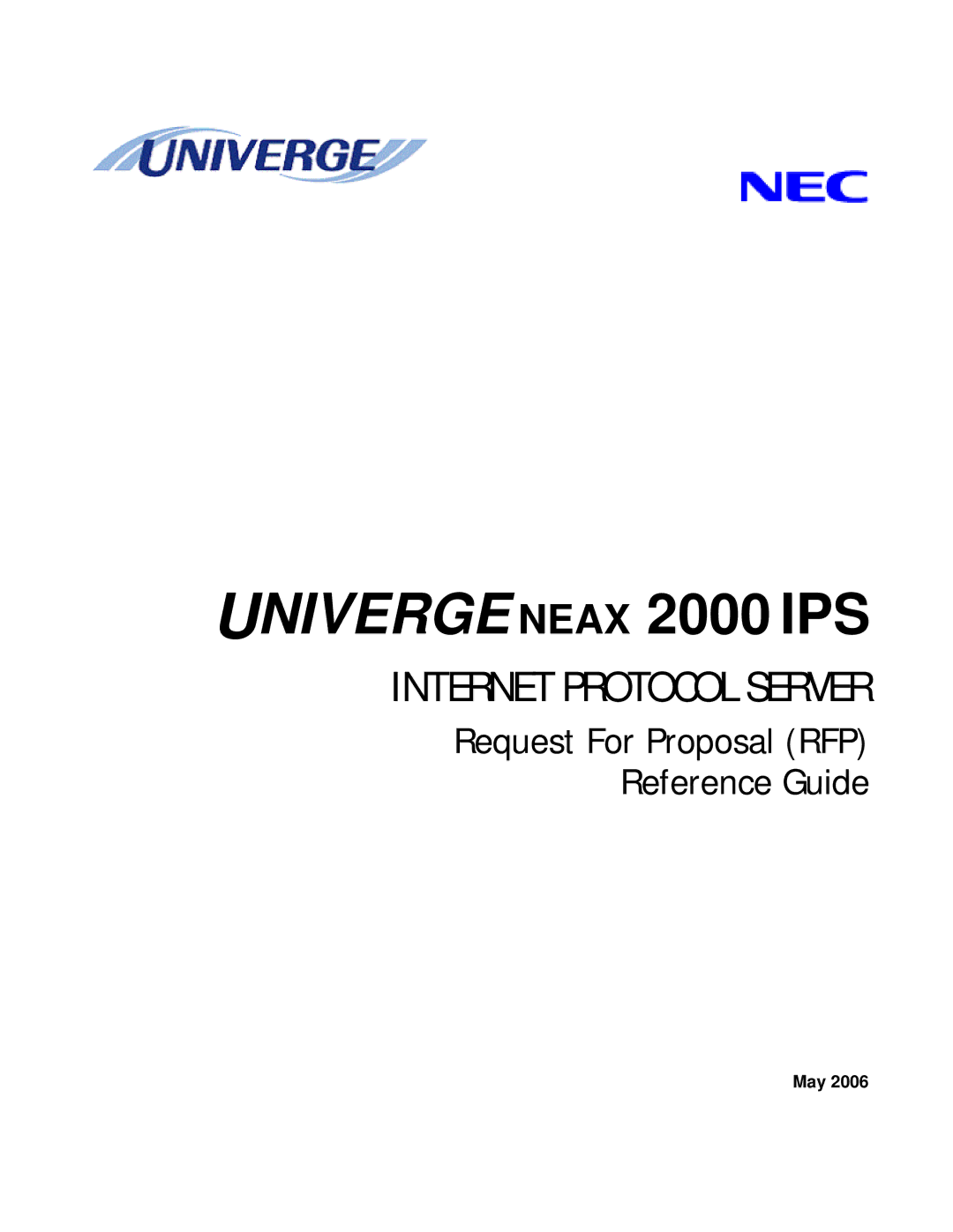 NEC manual Univerge Neax 2000 IPS, May 