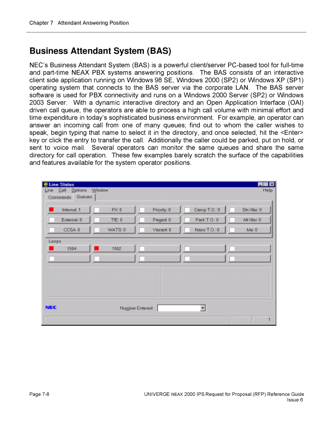 NEC 2000 IPS manual Business Attendant System BAS 