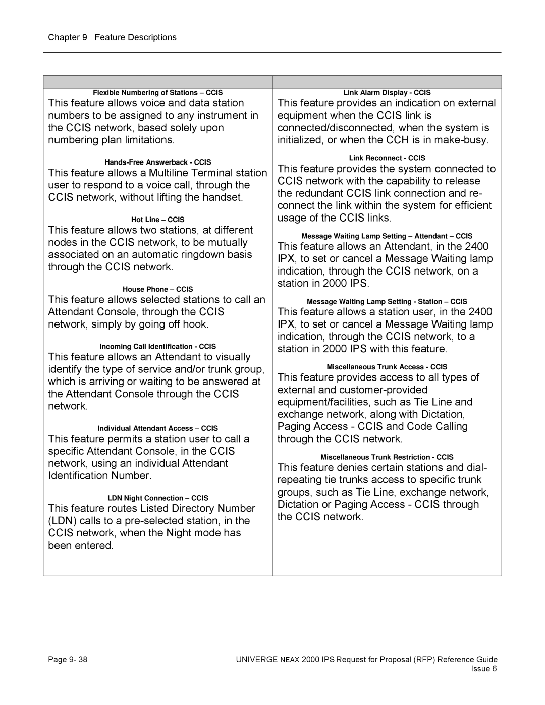 NEC 2000 IPS manual Flexible Numbering of Stations Ccis 