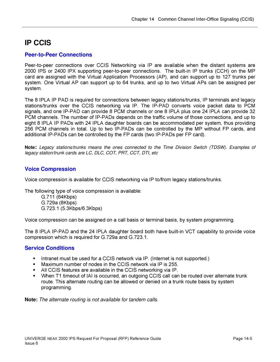 NEC 2000 IPS manual Peer-to-Peer Connections, Voice Compression 