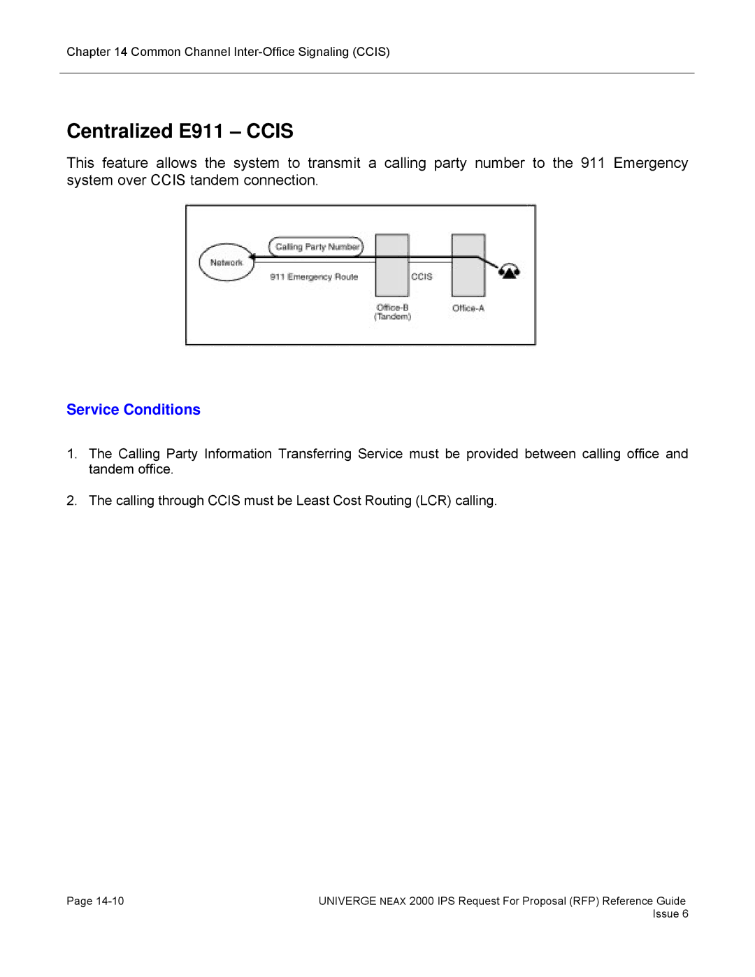 NEC 2000 IPS manual Centralized E911 Ccis 