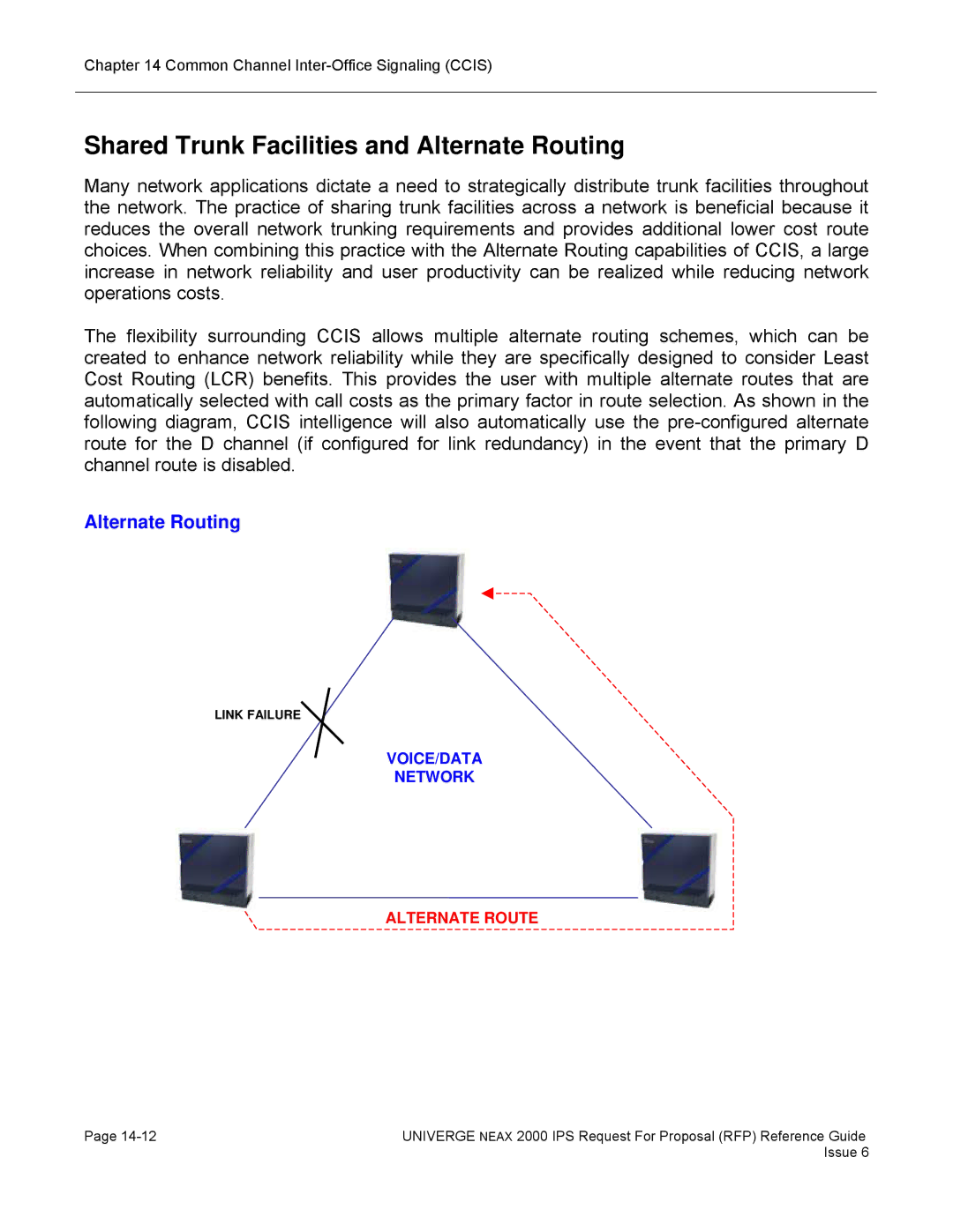 NEC 2000 IPS manual Shared Trunk Facilities and Alternate Routing 