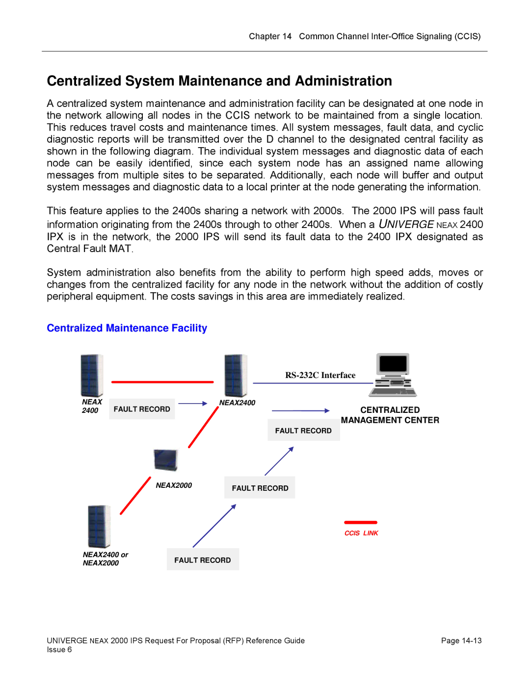 NEC 2000 IPS manual Centralized System Maintenance and Administration, Centralized Maintenance Facility 