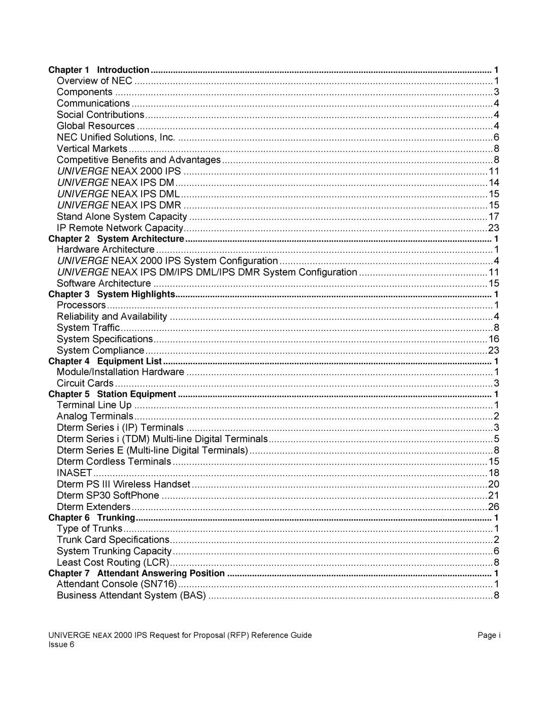 NEC 2000 IPS manual Inaset 