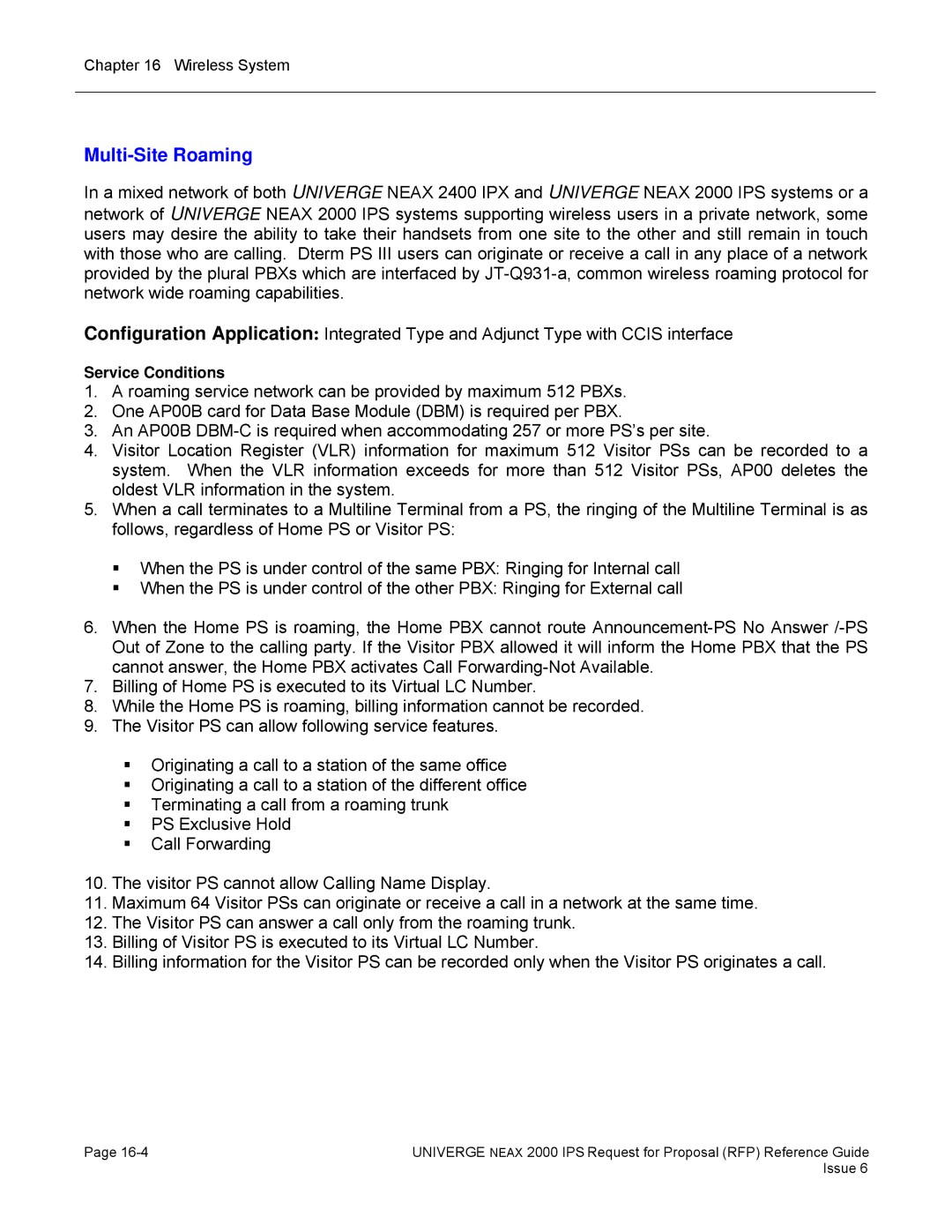 NEC 2000 IPS manual Multi-Site Roaming 