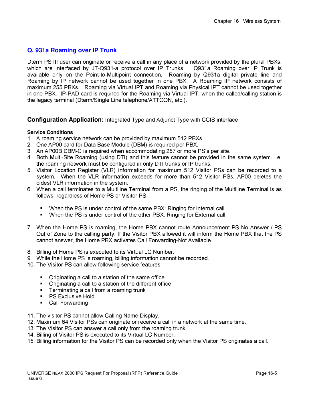 NEC 2000 IPS manual 931a Roaming over IP Trunk 