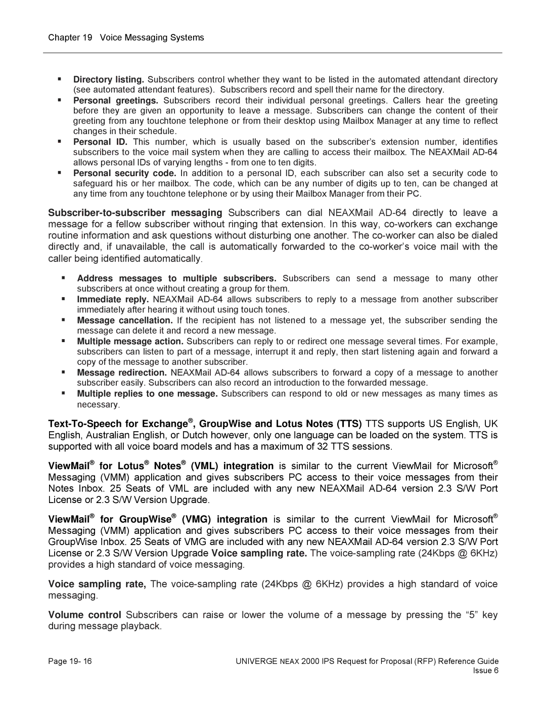 NEC 2000 IPS manual Voice Messaging Systems 