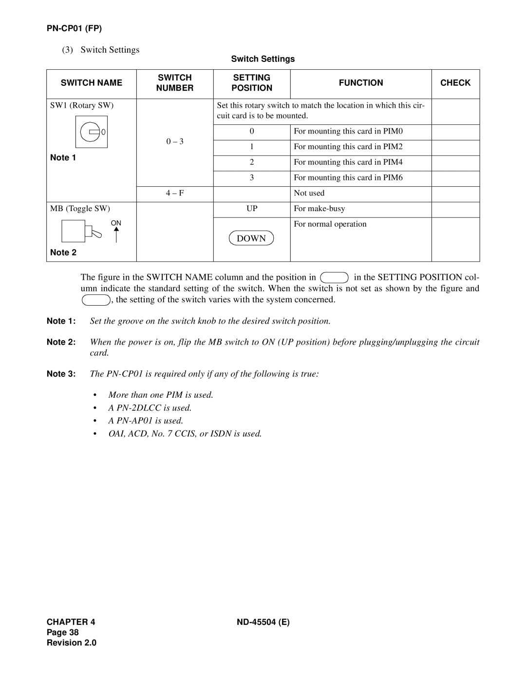 NEC 2000 IVS manual Down 