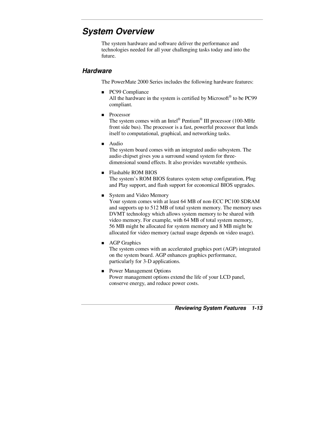 NEC 2000 Series manual System Overview, Hardware 