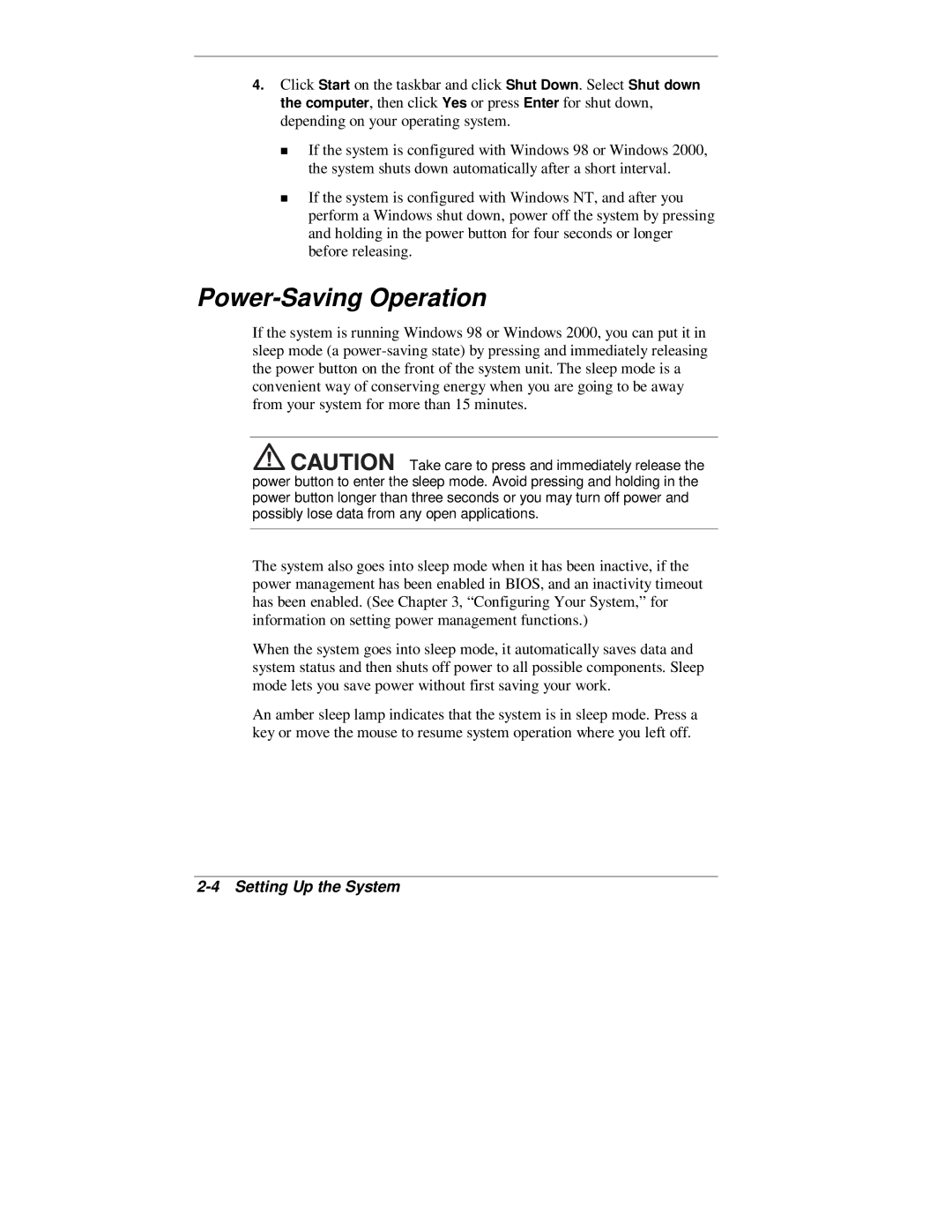 NEC 2000 Series manual Power-Saving Operation 