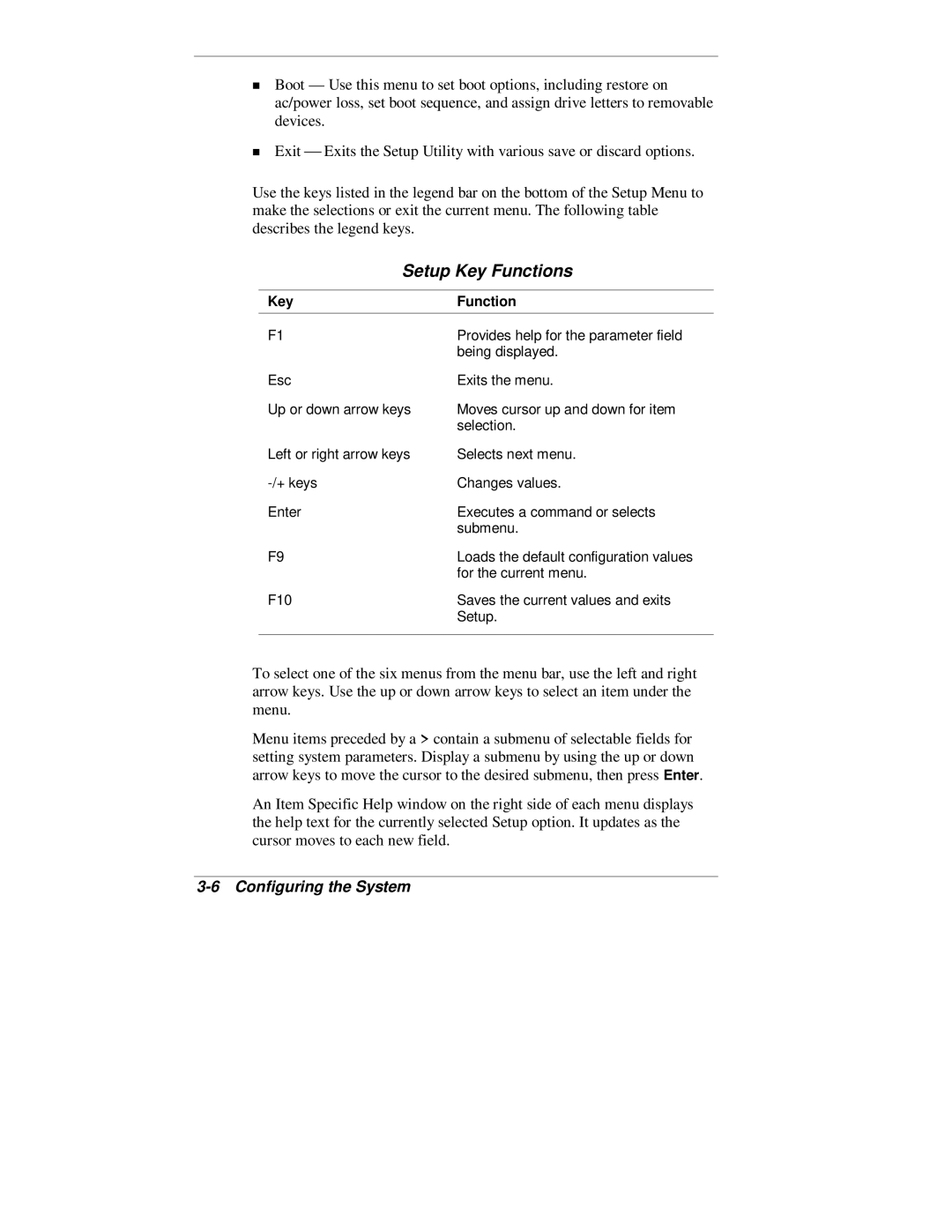 NEC 2000 Series manual Setup Key Functions 