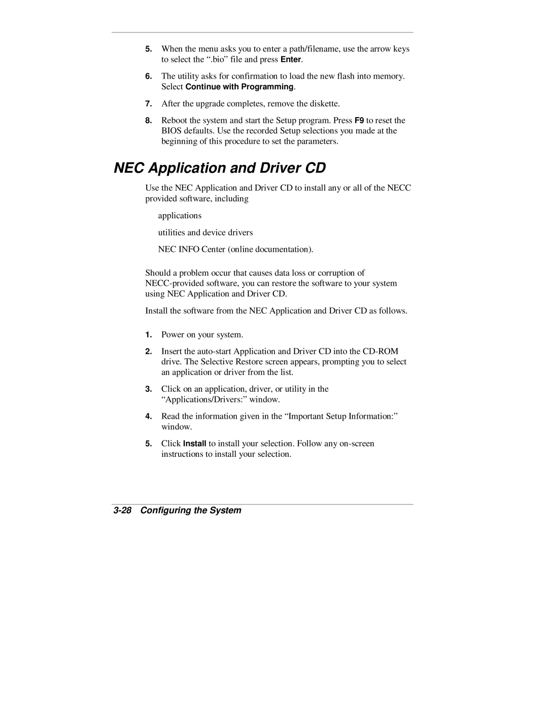 NEC 2000 Series manual NEC Application and Driver CD 